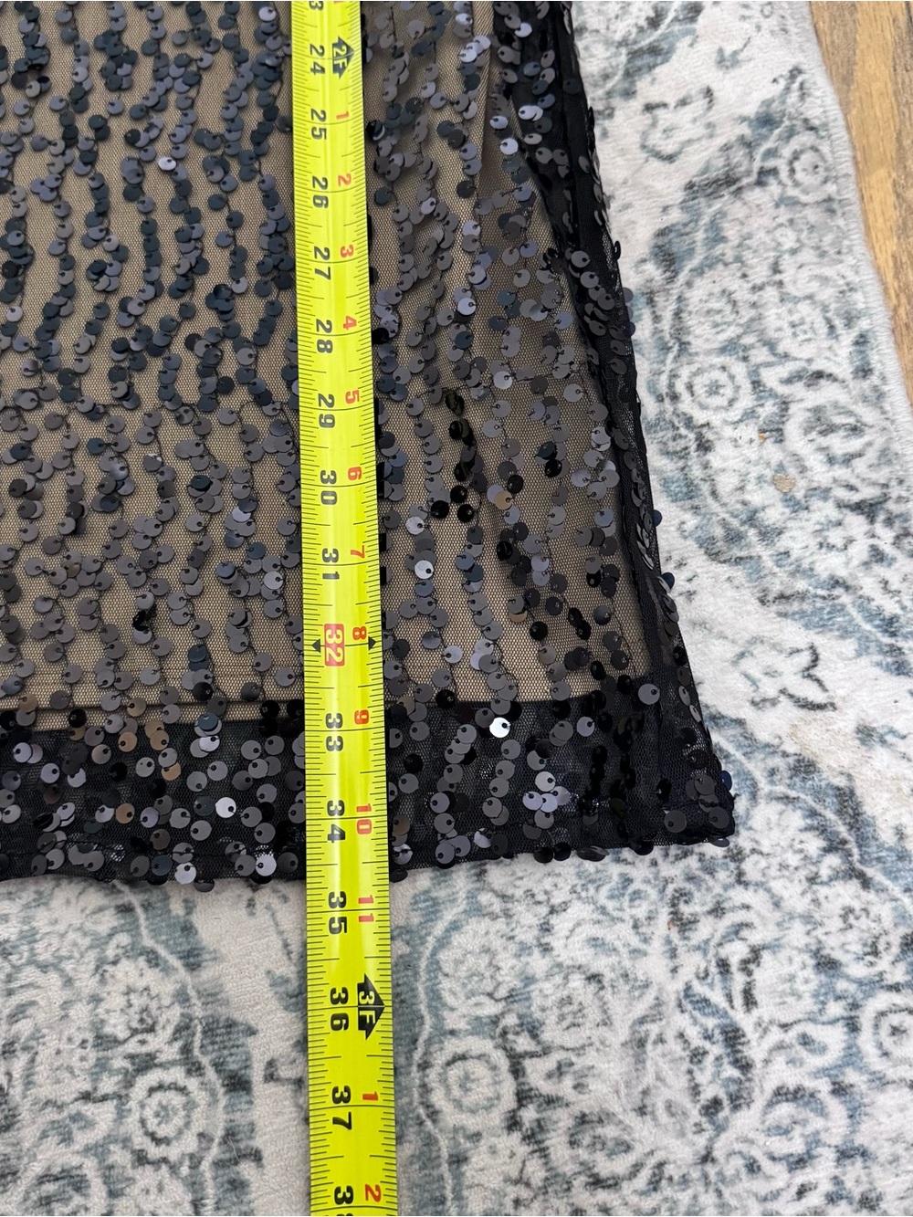 Laundry by Design Sequin Cocktail Dress Black Nude Medium - Picture 8 of 8